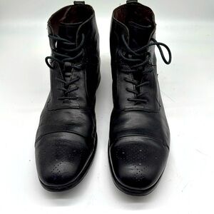 John Varvatos black leather boots 11